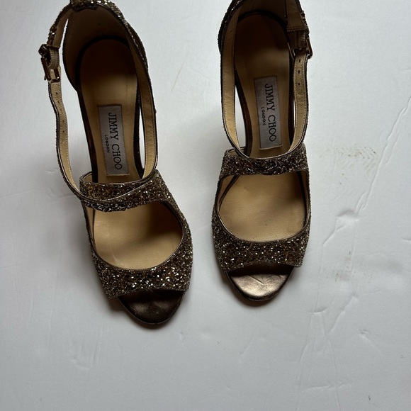 Jimmy Choo Emily 100 rose gold sandals. Pretine shape. Vibram soles. 36 1/2 - Picture 7 of 8